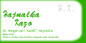 hajnalka kazo business card